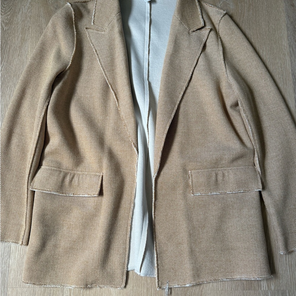 Topshop Tan Open-Front Blazer Jacket